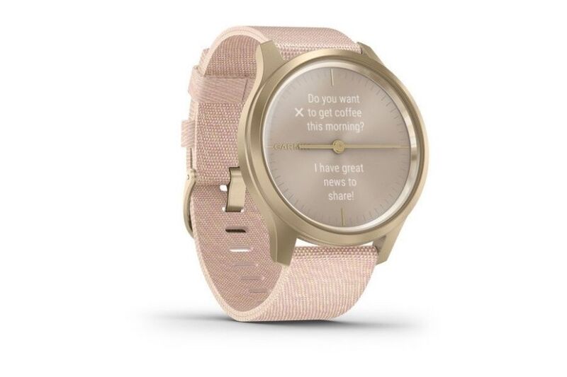 Man sieht eine eingegangene Nachricht auf der Garmin vivomove style.